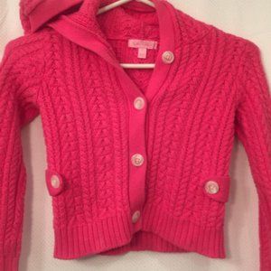 Lilly Pulitzer Girl 4 Pink Cable Cotton Sweater